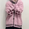 Kvinnors stickor Tees Autumn Cardigan Limited Edition Pink Knited Sweater Swif T Star Brodered Women Cardigans Tay Lor V-Neck tröjor Mujer 231016