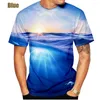 T-shirts pour hommes Mode Hommes/Femmes 3D Magnifique Océan Imprimé T-shirts Décontracté Été Mer Plage Actif à manches courtes Hauts