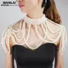 Ketten Imitation Perle Schulter Kette Halsketten Mehrschichtige Aussage Anhänger Frauen Sexy Körper Party Schmuck2820