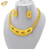 Necklace Earrings Set Ethiopia Dubai Flower Gold Color Sets Party For Women Bridal Wedding Jewelry Brazilian Jewellery