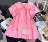 Vestidos da menina varejo verão bebê meninas adolescente amor padrão vestido rosa meninas princesa roupas doces 3-9 t 231016