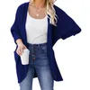 Giacche da donna Autunno e inverno Cardigan solido Cappotto lungo in cialda con scialle lavorato a maglia Cappotti da donna slim fit moda