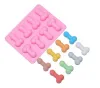 Top Silicone Ice Mold Funny Candy Biscuit Ice Mold Tray Bachelor Party Jelly Chocolate Cake Mold Household 8 Holes Baking Tools Mould