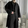 Männer Wolle Mischungen Koreanischen stil Frühling Trenchcoat Streetwear Windjacke Trenchcoat Männer Solide Business Casual Lose Lange OvercoatL231017