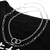 Hänge halsband helt enkelt 2 lager punk choker charm silver färg kubansk länk kedja kvinnor halsband tillbehör gåvor smycken