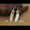 Pendant Necklaces Goro's Takahashi 100% Real 925 Sterling Silver Natural Stone Turquoise Feather Necklace Pendant for Men Women fine jewelry GP35 231016