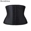 Steen Bones Waist Trainer Latex Plus Size Corset Girdle Molding Strap Slimming Tummy Breasted Belts Black Body Shaper Women's2720