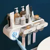 Soportes para cepillos de dientes Soporte para cepillos de dientes para baño Dispensador automático de pasta de dientes Soporte para cepillos de dientes sin perforaciones para el hogar Accesorios de baño 231013
