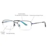 Sunglasses Titanium Eyewear Anti Blue Light Computer Reading Glasses Men With Lens Green Cover Metal Frame Eyeglasses TP909