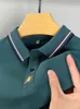 Erkek Polos Light Luxury Sonbahar Giyim İşi Günlük Uzun Kollu T-Shirt Marka Saf Pamuklu Yakası Nakış Tasarımı Polo Gömlek