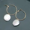 Dangle Earrings Fashion Gold Plated Coin Pearl Danlge Hooks Jewery Gifts