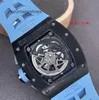 Mens Luxury Mechaical Richardmill Wrist Watches Wristwatches Black Titanium Rm011 QVKR