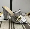 Frauen Sandalen Quaste Sandale Designer Schuhe Blockabsatz Sandale Gladiator Hausschuhe Marke High Heel Lady Open Toe Slipper