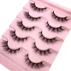 Cílios Postiços 5 pares natural fofo 3D vison cílios postiços kit de maquiagem cílios postiços Mink Lashes olho curto 231017