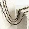 Choker Black Agate Necklace Women Round Bead Chain Gothic Style Accessories Ot Buckle Gold Plated Jewelry Couple Gift