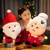 Pluszowe lalki 23 50 cm urocze Święty Mikołaj Snowman Elk Babcia zabawki świąteczne Dekor świąteczny Paszczony miękki dla dzieci Prezent 231017