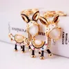 3pcs Crystal Rhinestone Pendant Car Key Chains Gold Plated Crystal Rhinestone Stone Enamel Alloy Metal Animal Donkey Key Ring Hold169R