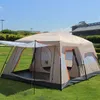 Tents and Shelters Two Rooms Family Tent Leisure Camping Layer 4 6 8 10 Person Thickened Rainproof Large 231017