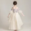 Robes de fille Robe d'enfants pour les filles Costumes de mariage anniversaire année fête queue soirée élégante princesse été robe pour enfants 4-12 ans 231016