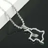 Collana con ciondolo mappa Colombia in acciaio inossidabile Mappa alla moda dei gioielli con catena a cuore colombiano336s