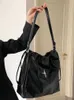 Akşam çantaları y2k Kore vintage goth siyah hobo tote çanta estetik yıldız kız çanta çanta omuz crossbody messenger çapraz gövde kadınlar 231017