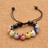 Whole-Handmade Creamic Beads Charm Fortune Money Cat Red String Lucky Bracelet Adjustable232L