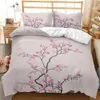 Conjuntos de cama 3D Flor Duveta Capa Conjunto Primavera Flor de Pêssego Rainha King Size Microfibra Ramos Pétala Rosa Floral Consolador 231017