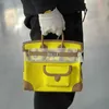 Borsa a mano Borsa da donna Cargo Pannello in tela Pelle bovina Swift Grande capacità Fibbia in oro e argento Stile versatile