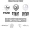 Other Event Party Supplies 102pcs Metal Silver White Balloons Garland Arch Kit Silver Conffeti Balloon Globos for Baby Shower Birthday Wedding Party Decor 231017