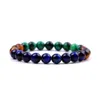 6 8 10mm Blue Green Yellow Men Tiger Eye Stone Armband Peacock Open Screen Reiki Pärlor Strand Energy Jewelry