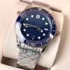 Topp Luxury Men Seamaster Sports Watch 2813 Automatisk mekanisk modeskelettdykning 300 Titta 42mm Lysande keramiska rostfritt stål Vattentät sjöhäst