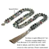 Chokers 8mm Indian Agate Knot Necklace Bracelet 108 Mala Beads Set Meditation Prayer Yoga Japamala Jewelry for Men and Women 231016