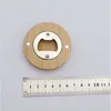 Blank DIY Wooden Bamboo Round Shape Coaster Fridge Magnet Decoration Beer Bottle Opener