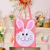 Bolsas de almacenamiento de Pascua, regalos con patrón de conejo, bolsos bordados, bolsas de dulces con asas, bolsas de compras para eventos de primavera para niños Q652