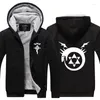 Herren Hoodies Fullmetal Alchemist Anime Hoodie Jacke Mantel Winter Fleece Dicke Warme Sweatshirts Langarm Plus Größe