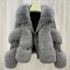 Women's Fur Faux Fur 2024 American Retro Style Autumn Winter Luxury Knitted Fur Coat Women Double Long Sleeve Woven Liner Fashion Real Fox Fur Coat Designer Jacket 628