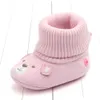 Toddler First Walkers Gray Pink 3 Color Autumn Winter Warm 0-1-jarige cartoon wollen laarzen anti slip zachte Soled Crochet Baby Babeies