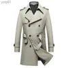 Męskie mieszanki wełny solidny klasyczny płaszcz męski płaszcz plus wiatrówki Wysokiej jakości wysokiej jakości Business Casual Wind Płaszcz Mężczyzn M-8XL BF7987L231017
