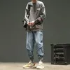 メンズジーンズジーンズメンズスプリング秋のファッションルーズズボンデニムステッチソリッドカラーパンツカジュアルビンテージの男性ボトムスプラスサイズS-5XL 231013