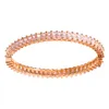 Bangle Women's Bracelet On Hand One Row Full Crystal Rose Gold Color Cuff Charm Bangles African Jewelry Dubai Stone Christmas