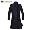 Mélanges de laine pour hommes Holyrising Trench Coat hommes décontracté Masculino pardessus mince Long manteau simple bouton coupe-vent taille confortable S-9XL 18360-5L231017