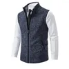 Men's Vests Stylish Zipper Design Sweater Vest Men Knitted Stand Collar Sleeveless For Work