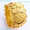 Pesante 70mm Moneta etiope Moda Grande braccialetto largo CARVE 18 K THAI BAHT SOLIDO G F Oro Dubai Gioielli in rame Bracciale Eritrea Open296Y