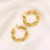 18k Gold GF ed Hoop Earrings Women 40MM Big Chunky Thick Heavy 197h