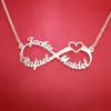 Zilver Gepersonaliseerde Aangepaste Naam Infinity Ketting Mannen Vrouwen Kinderen Kind Vriendschap Kerst Familie Sieraden Vriend Gift335K