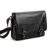 Bolso cruzado de cuero de marca de lujo para hombre, bandoleras de negocios negras, bandoleras clásicas para bolso de hombro informal, Bolsablieberryeyes