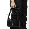 Axelväskor vintage veckade svarta kvinnors handväskor mode enkel trendig axel crossbody väska casual topphandtag bagsstylishhandbagsstore