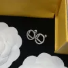 Orecchini a bottone di design Designer di marca Donne famose geometriche Orecchini con strass di cristallo rotondi Gioielli per feste di nozze1