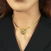 ペンダントネックレスブルージルコンハート銅ネックレス