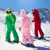 Outros artigos esportivos crianças terno de esqui para meninos meninas inverno grosso quente macacão ao ar livre conjuntos crianças snowsuits dos desenhos animados macacões impermeáveis 231017